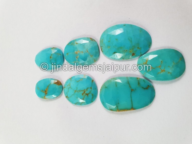 Golden Spiderweb Turquoise Rose Cut Slices