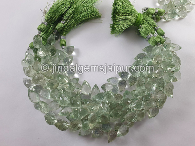 Green Amethyst Faceted Tulip Shape Big Beads