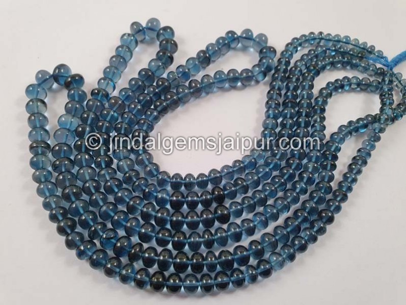 London Blue Topaz Smooth Roundelle Beads