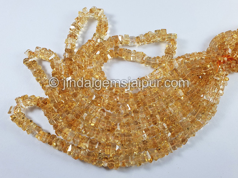 Citrine Faceted Irregular Roundelle Shape Beads