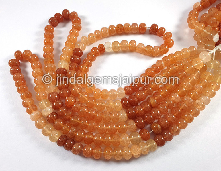 Orange Aventurine Smooth Roundelle Shape Big Beads
