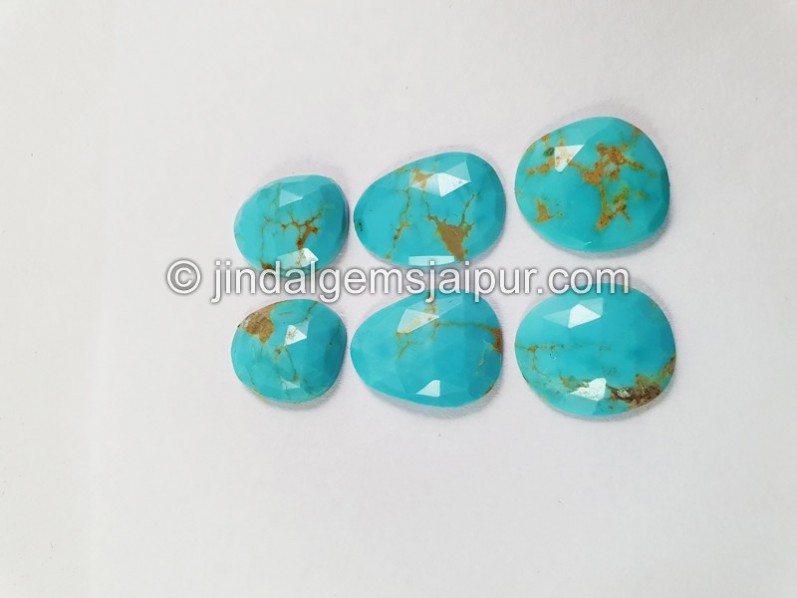 Golden Spiderweb Turquoise Rose Cut Slices