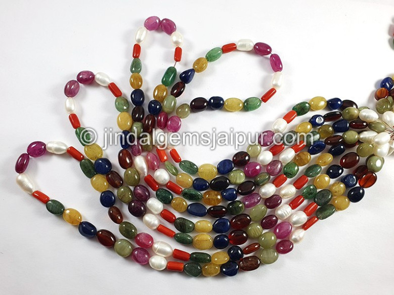 Navratan Stone Smooth Nuggets Shape Beads