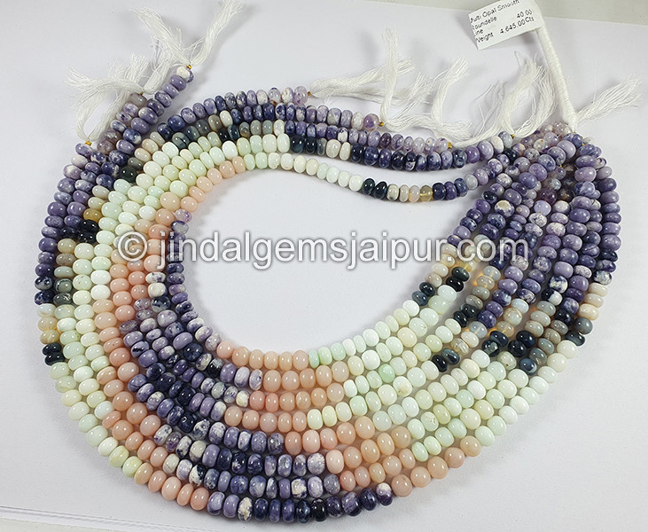 Multi Opal Smooth Roundelle Shape Beads