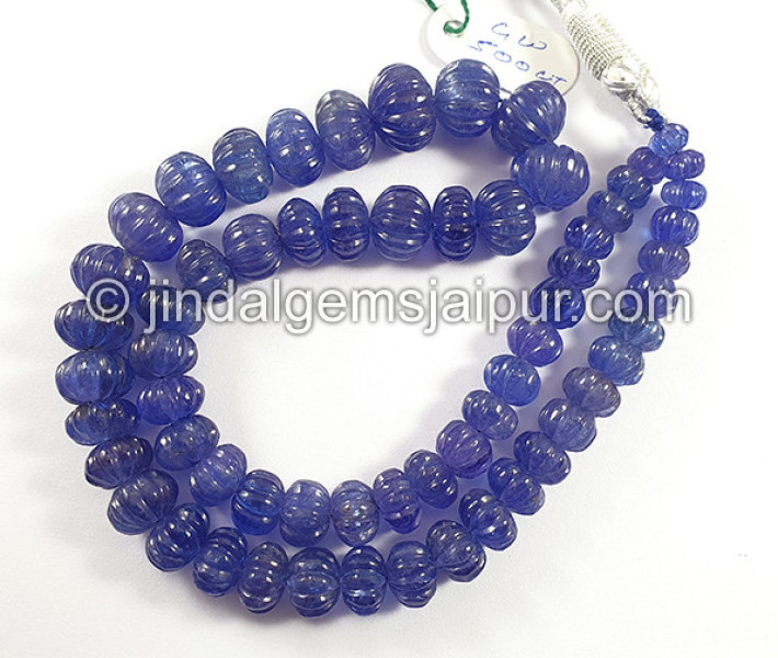 Tanzanite Carved Pumpkin Shape Beads