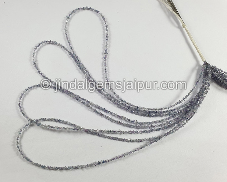 Purplish Blue Double Terminated Diamond Quartz Beads