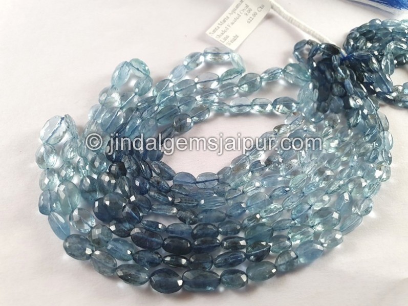 Santa Maria Aquamarine Shaded Faceted Oval Beads -- AQMA238