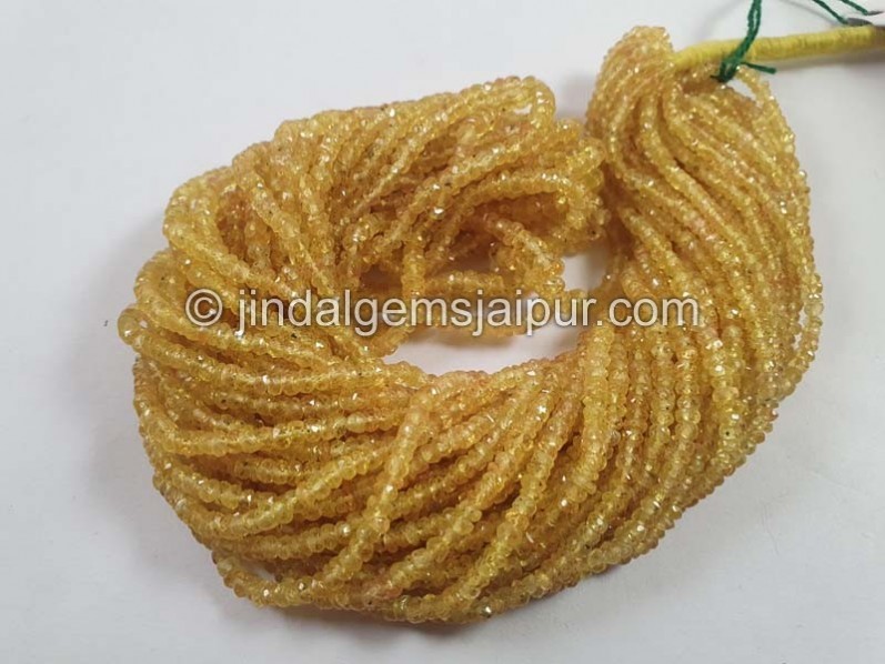 Yellow Songea Sapphire Faceted Roundelle Beads -- SPPH149