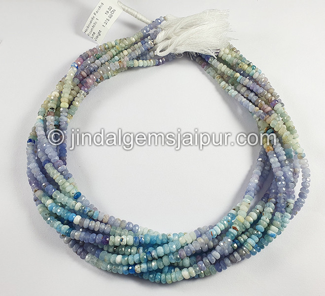 Hackmanite Faceted Roundelle Shape Beads