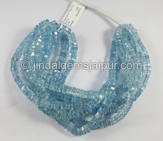 Aquamarine Step Cut Bolt Shape Beads
