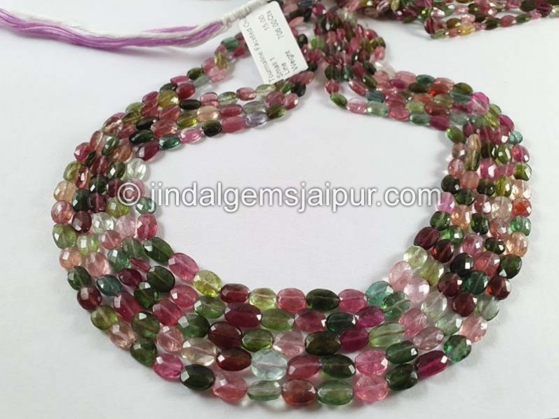 Tourmaline Faceted Oval Beads