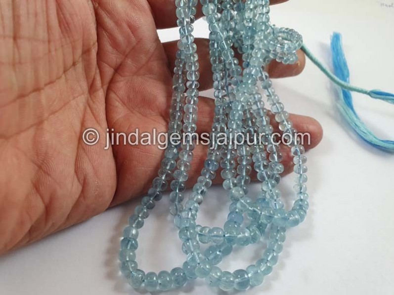 Aquamarine Smooth Roundelle Beads