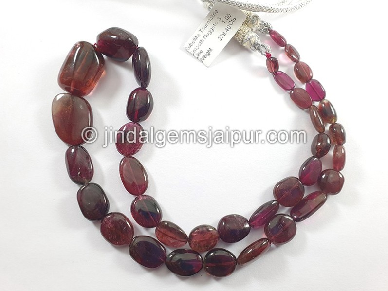 Rubellite Tourmaline Smooth Nuggets Shape Beads