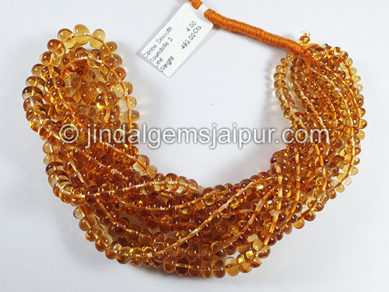 Citrine Smooth Roundelle Shape Beads