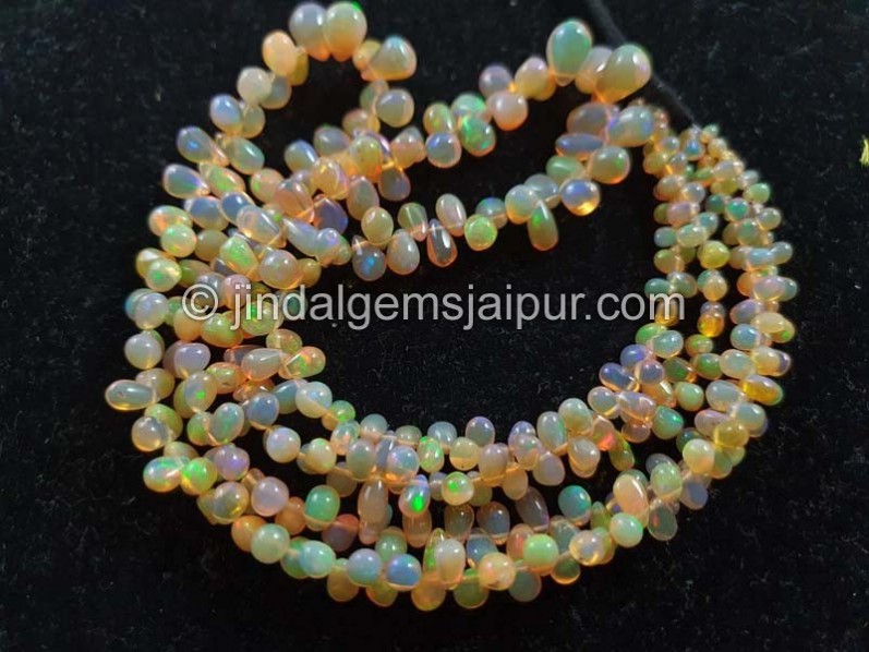 Orange Ethiopian Opal Smooth Drop Beads