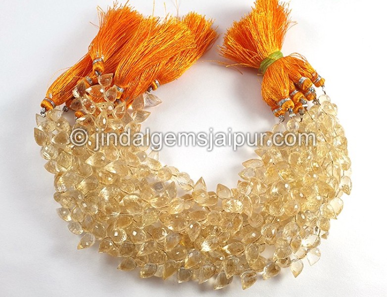 Light Citrine Faceted Tulip Drops Shape Beads