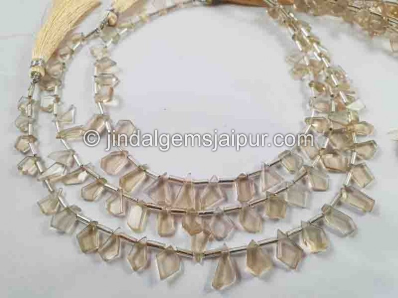 Champagne Citrine Flat Fancy Beads