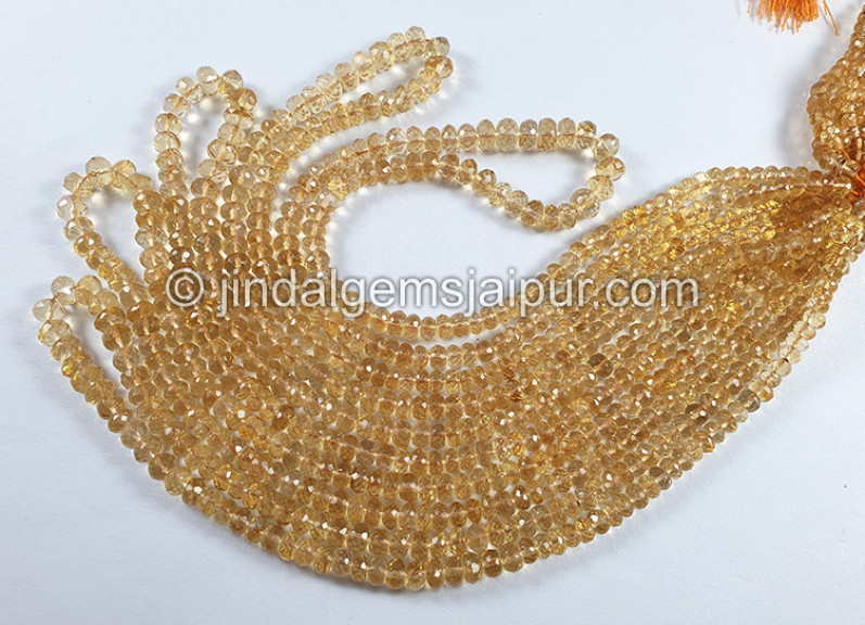 Citrine Faceted Roundelle Shape Beads