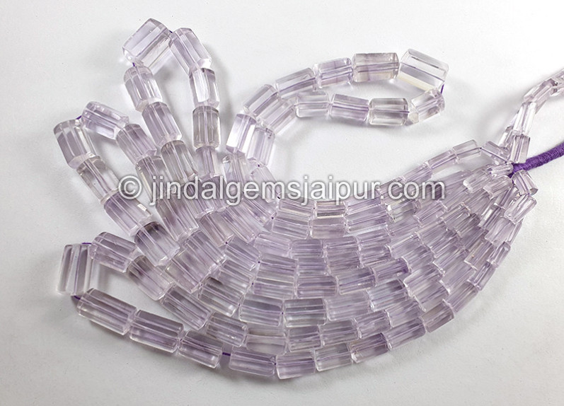 Pink Amethyst Step Cut Pipe Shape Beads