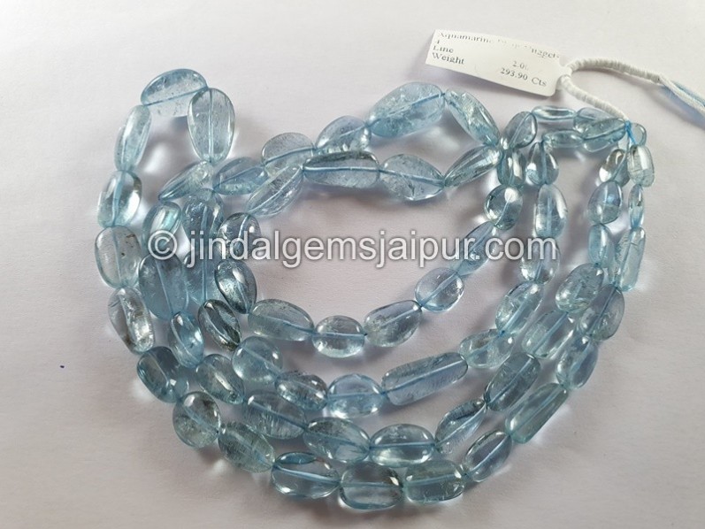 Aquamarine Plain Nuggets Beads