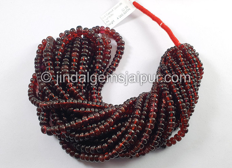 Red Garnet Smooth Roundelle Shape Beads
