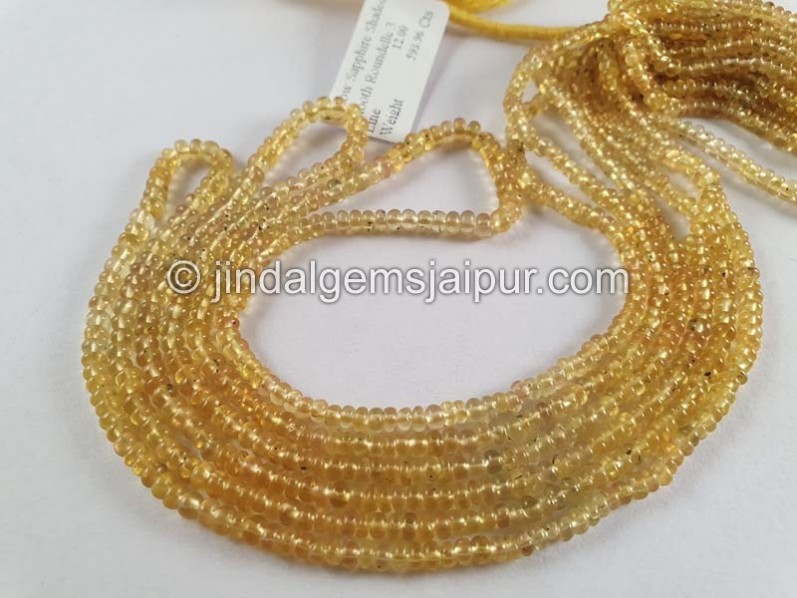 Yellow Sapphire Smooth Roundelle Beads