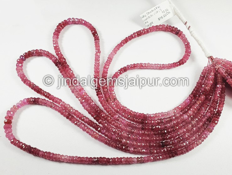 Ruby Shaded Faceted Roundelle Shape Beads
