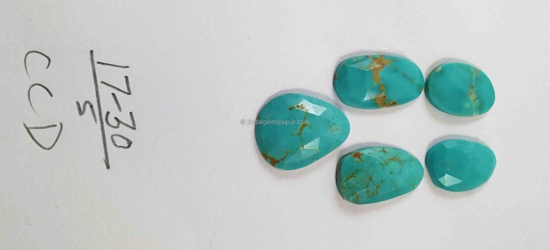 Golden Spiderweb Turquoise Rose Cut Slices