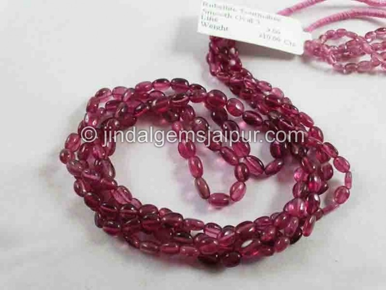 Rubellite Smooth Oval Beads