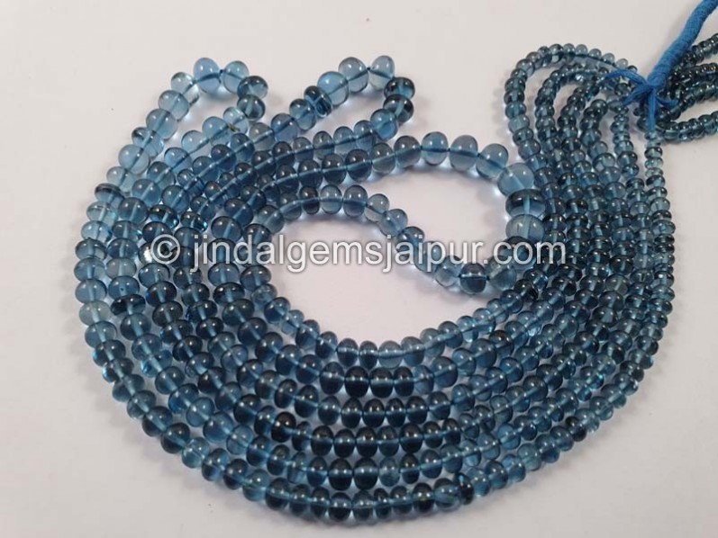 London Blue Topaz Smooth Roundelle Beads
