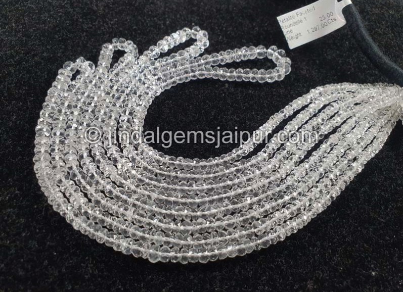 Petalite Faceted Roundelle Shape Beads
