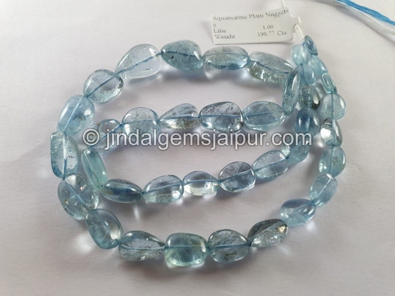 Aquamarine Plain Nuggets Beads