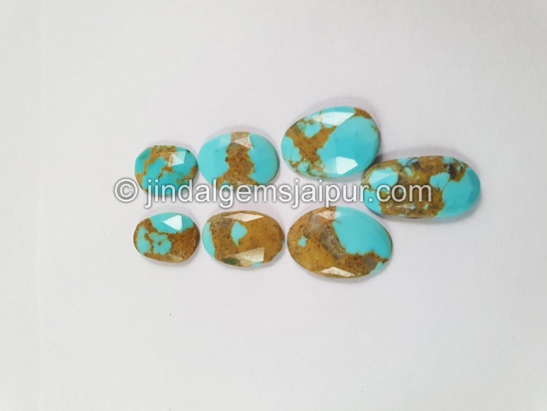Golden Spiderweb Turquoise Rose Cut Slices