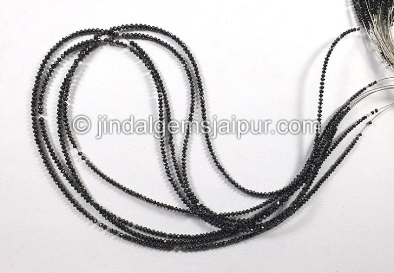 Black Diamond Faceted Roundelle Beads
