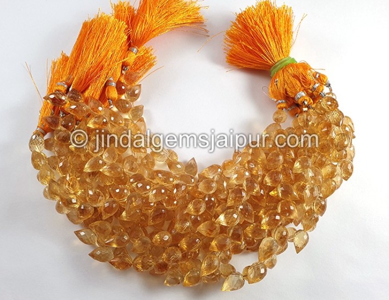 Deep Citrine Faceted Tulip Drops Shape Beads
