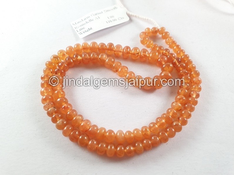 Mandarin Garnet Smooth Roundelle Beads
