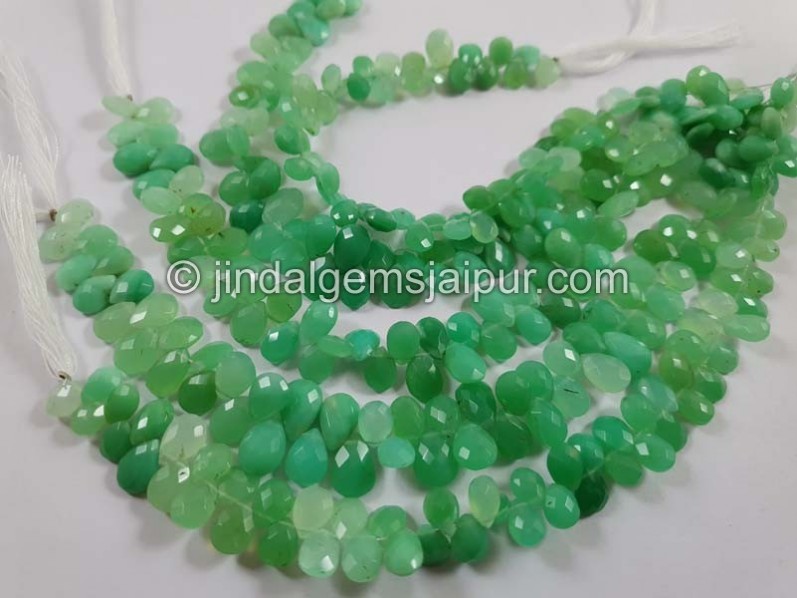 Chrysoprase Shaded Faceted Pear Beads