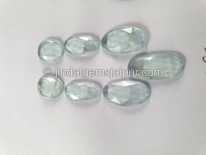 Milky Aquamarine Rose Cut Slices