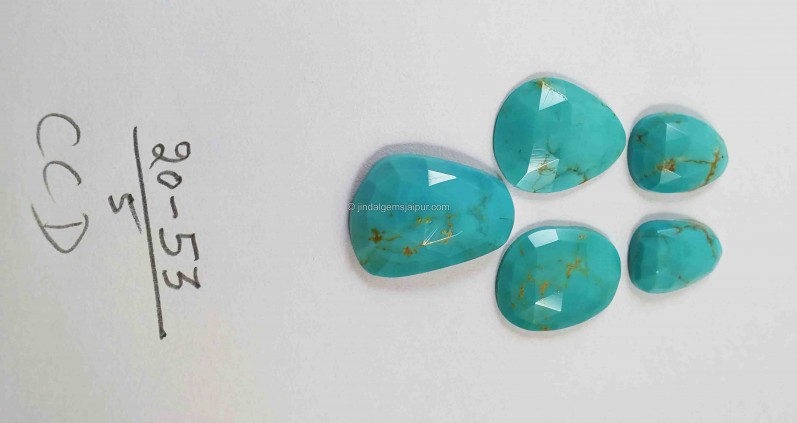 Golden Spiderweb Turquoise Rose Cut Slices