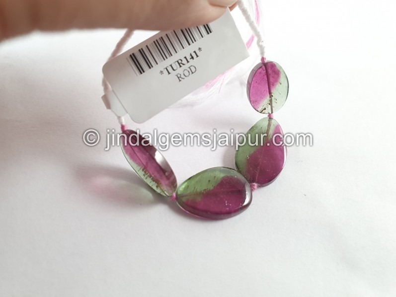 Watermelon Tourmaline Smooth Slices Beads