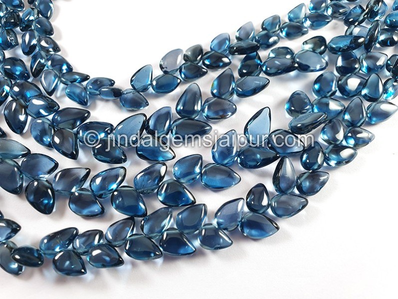 London Blue Topaz Smooth Tulip Shape Big Beads