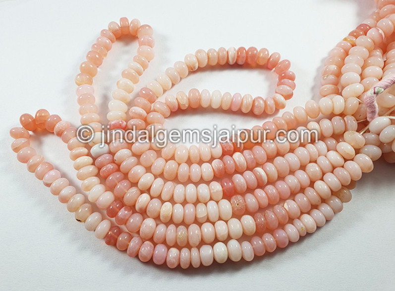 Pinkish Peach Color Smooth Roundelle Shape Beads