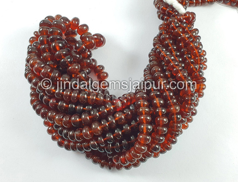 Hessonite Smooth Roundelle Shape Beads