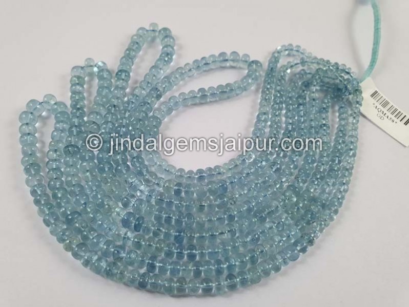 Aquamarine Smooth Roundelle Beads