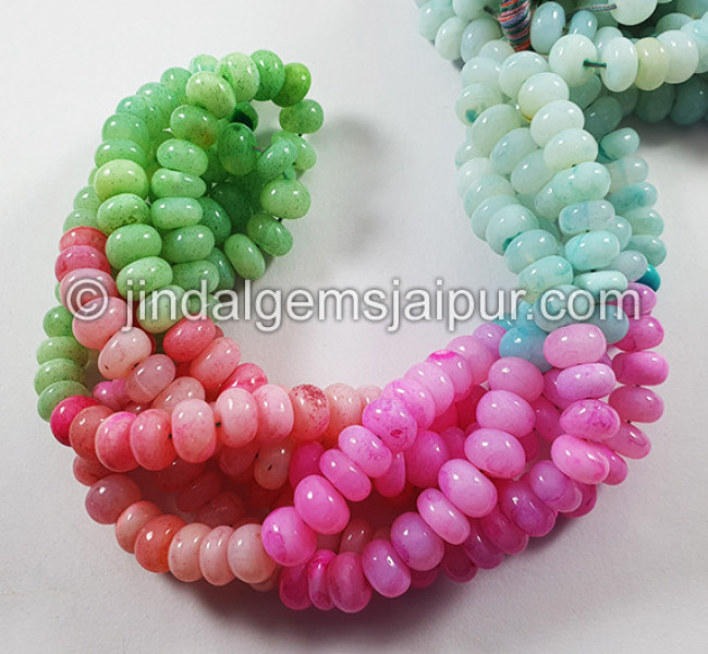 Multi Opal Smooth Roundelle Shape Beads