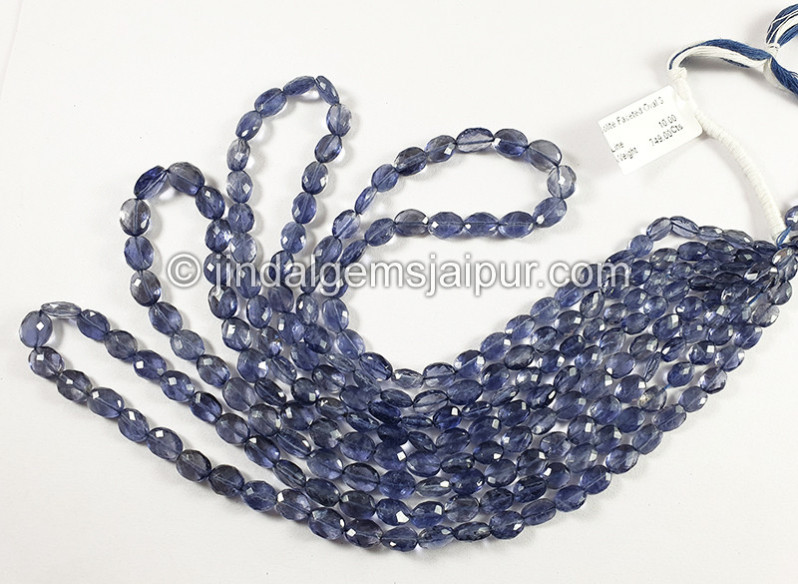 Iolite Faceted Oval Shape Beads