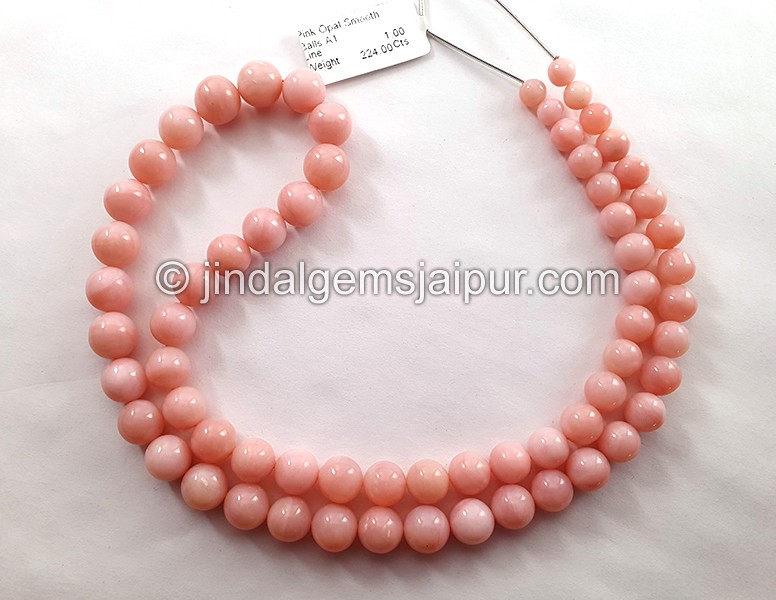Pink Opal Smooth Balls Shape Beads