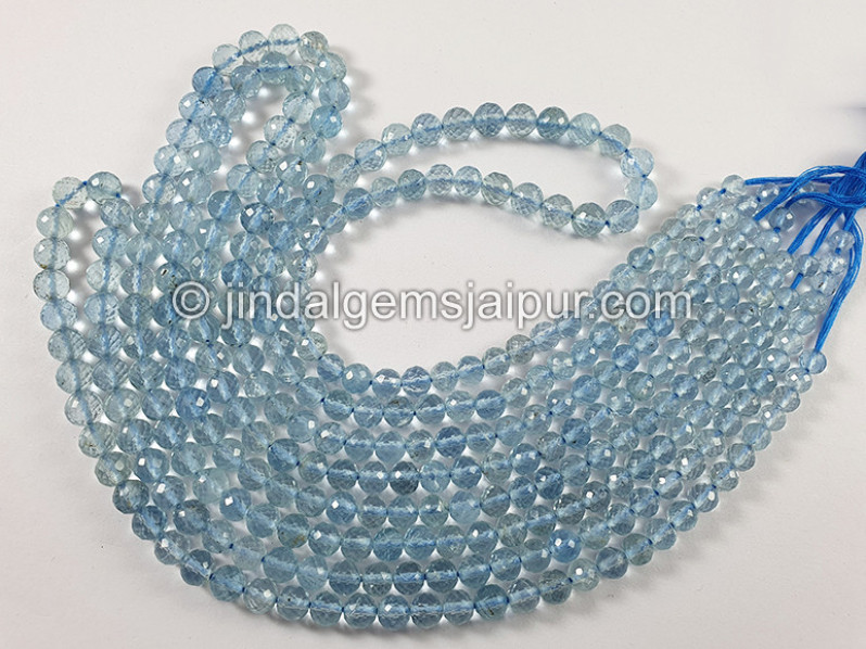 Aquamarine Faceted Round Balls Shape Beads