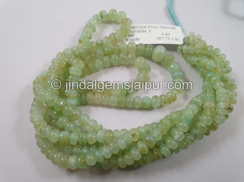 Natural Peruvian Canary Opal Smooth Roundelle Beads