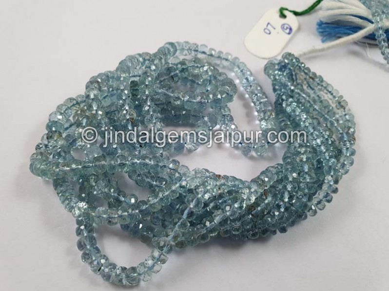 Aquamarine Far Faceted Roundelle Beads